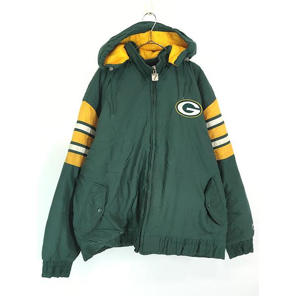 古着 NFL Green Bay Packers パッカーズ 2way パデット ナイロン ジャケット XL 古着 古着 NFL Green Bay Packers パッカーズ 2way パデット ナイロン