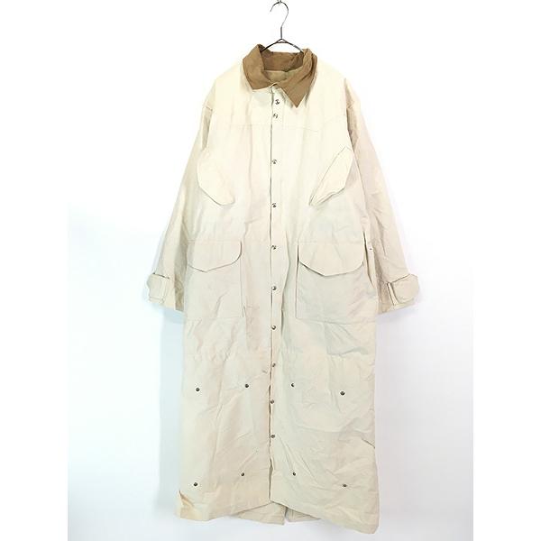 古着 90s USA製 The J.Peterman ホワイト コットンキャンバス ロング 