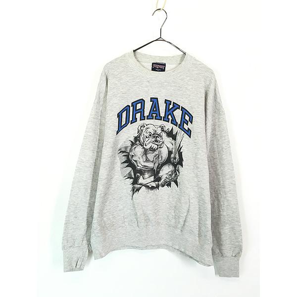古着 90s USA製 DRAKE カレッジ スウェット トレーナー L : 古着屋