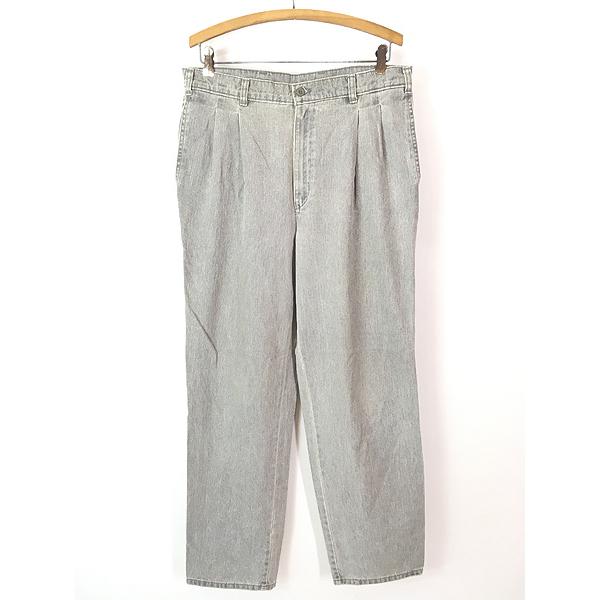 古着 90s Dockers 529-9655 2タック グレー デニム チノ タック パンツ ジーンズ ストレート W33 L31 古着 90s Dockers 529-9655 2タック グレー デニム チノ タック パンツ