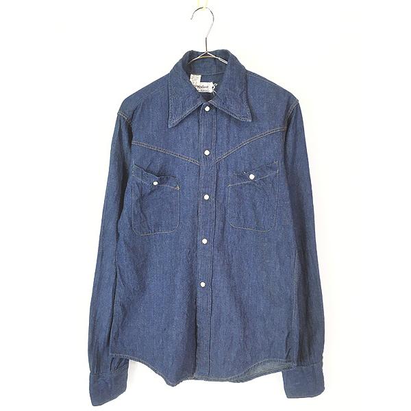 古着 60-70s Madewell ミミ付 フルスナップボタン 真紺 インディゴ