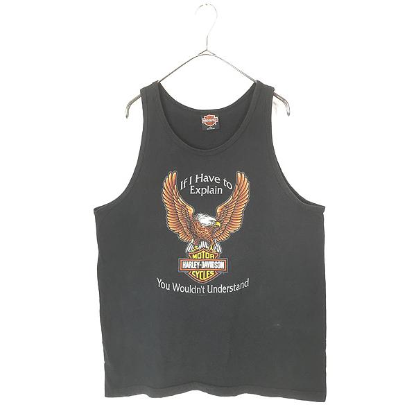 古着 90s USA製 HARLEY DAVIDSON イーグル バー&シールド タンクトップ 