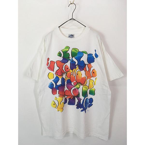 古着 90s USA製 熱帯魚 おさかな カクレクマノミ カラフル フィッシュ