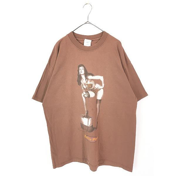 古着 00s 製 Bettie Page ベティ ペイジ モデル SM フォト Tシャツ XL 古着 00s Canada製 Bettie Page ベティ ペイジ モデル SM フォト T