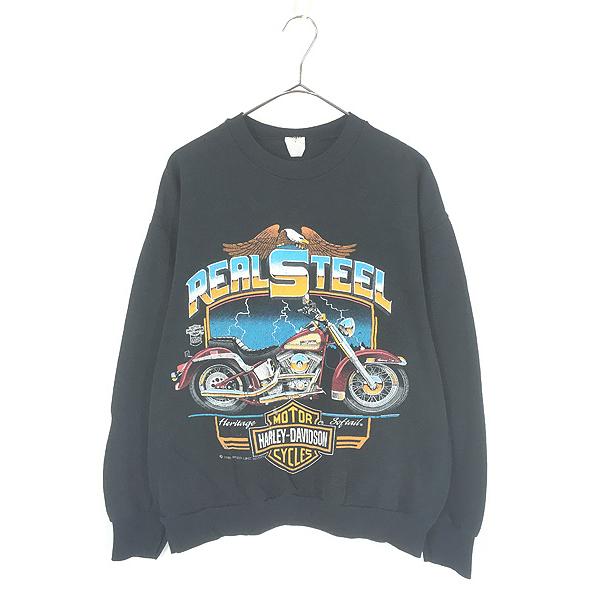 Harley-Davidsonイーグルスウェット　アメカジ古着 古着 80s HARLEY DAVIDSON イーグル バイク グラフィック スウェット