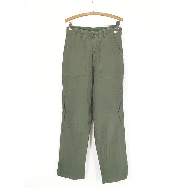 古着 70s 米軍 US ARMY 100%コットンサテン ミリタリー ベイカー トラウザーズ パンツ ストレート W30 L31 古着 70s 米軍 US ARMY 100%コットンサテン ミリタリー ベイカー