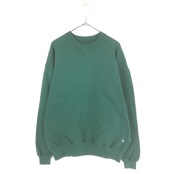 古着 90s USA製 Russell High Cotton 無地 プレーン 前V セットイン