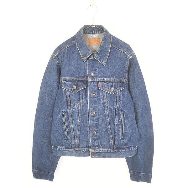 古着 70-80s USA製 Levi's 71506-0216 4th ポケット付 濃紺 デニム トラッカー ジャケット Gジャン ロング丈 46L! 古着 70-80s USA製 Levi's 71506-0216 4th ポケット付 濃紺 デニム