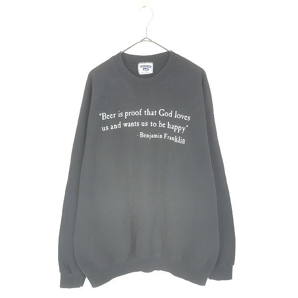 古着 90s Benjamin Franklin 「Beer is proof」 偉人 スウェット