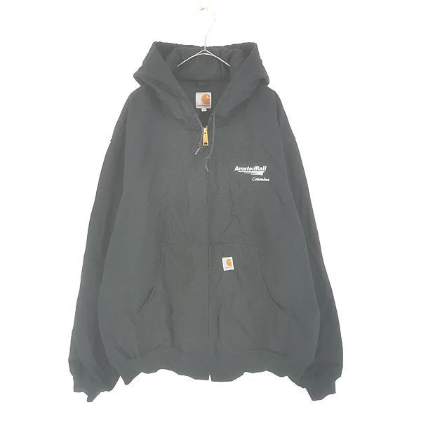 古着 10s USA製 Carhartt 裏地 メッシュ ブラック ダック アクティブ パーカー ジャケット XXL 古着 10s USA製 Carhartt 裏地 メッシュ ブラック ダック アクティブ