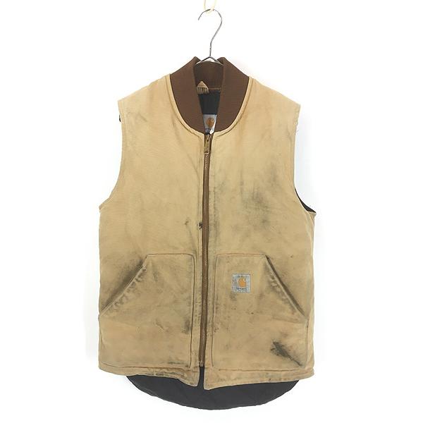 古着 90s USA製 Carhartt フェード ブラック ダック 首リブ 腰ゴム