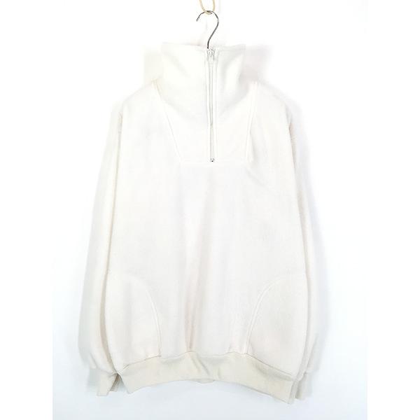 古着 80s DAKOTA by FIVE BROTHER 無地 ホワイト ハーフジップ フリース ジャケット XL 古着 80s DAKOTA by FIVE BROTHER 無地 ホワイト ハーフジップ