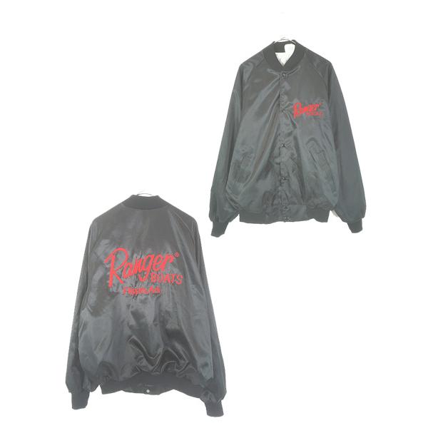 古着 80s USA製 Westark 「Ranger BOATS」 光沢 サテン スタジアム