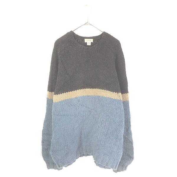 古着 00s J Crew 3カラー ヘビー ローゲージ ウール ハンド ニット