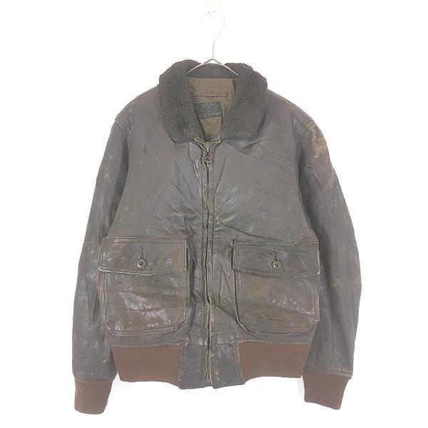 古着 70s 米軍 USN 「7823E」 G-1 本革 レザー ミリタリー フライト