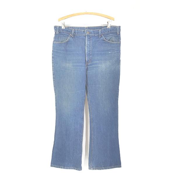 古着 70s Levi's 646-0217 濃紺 インディゴ デニム フレア パンツ
