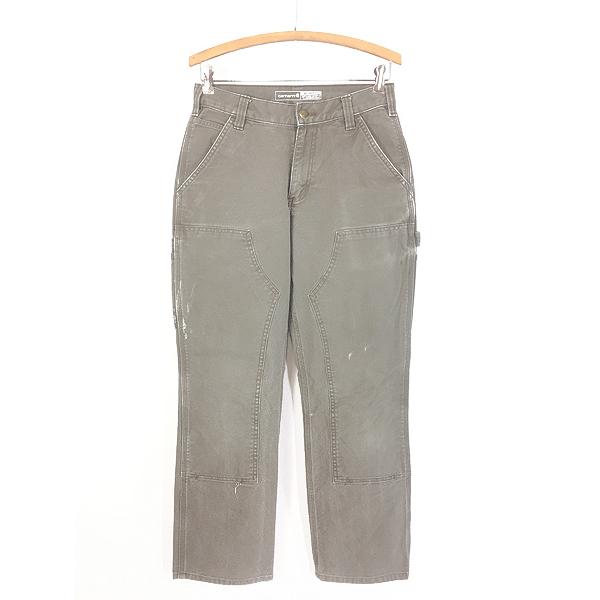 古着 Carhartt モスグリーン ダック Wニー ペインター ワーク パンツ