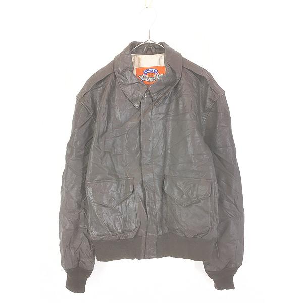 古着 90s USA製 Cooper Type A-2 「1945-1995 WW2」 本革 ゴートスキン