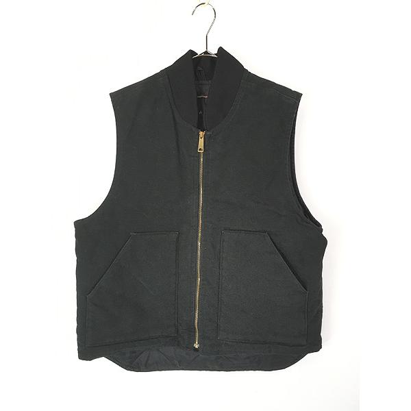 古着 Carhartt ブラック ダック 首リブ パデット ベスト XL位 : 古着屋
