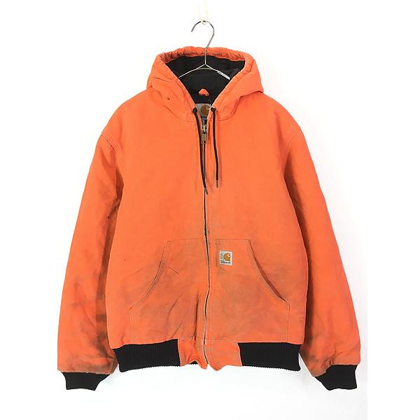 Carhartt アクティブジャケット L オレンジ　USA製 Carhartt アクティブL オレンジレアカラーダックアメリカ製