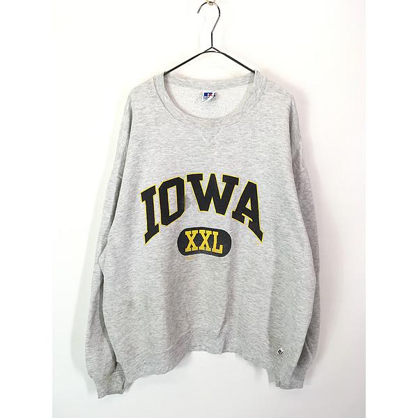 古着 90s USA製 Russell 「IOWA」 カプセル カレッジ 前V スウェット
