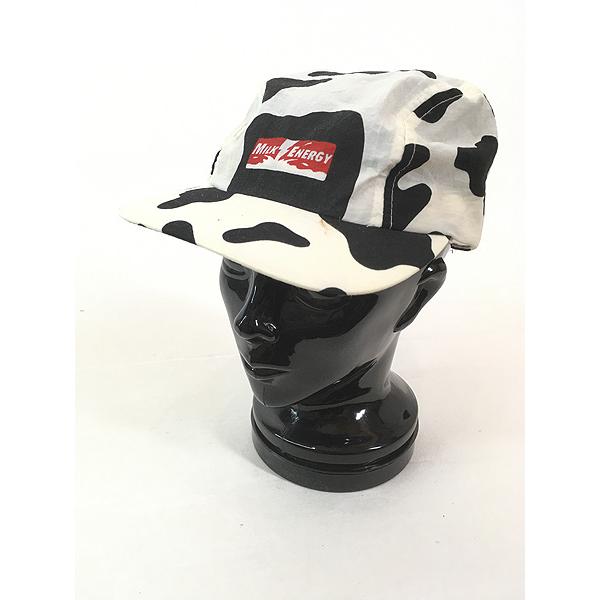 雑貨 古着 90s MILK ENERGY 企業 ロゴ プリント 牛柄 ナイロン