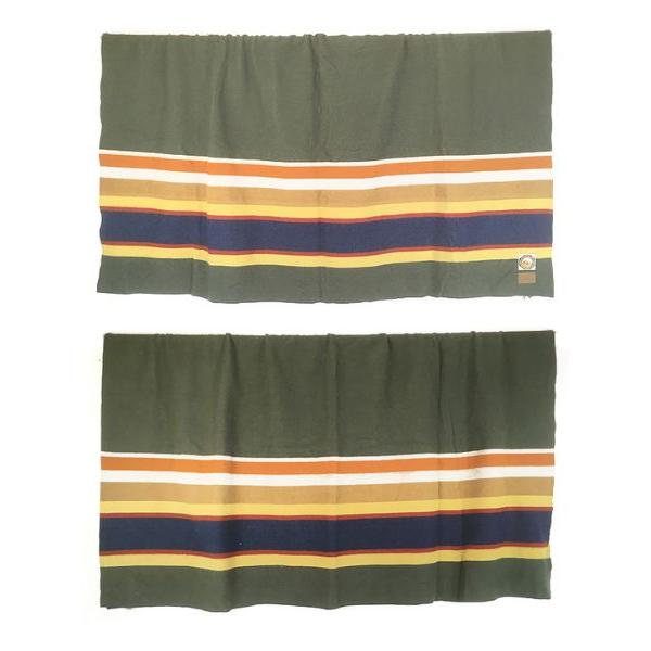 雑貨 古着 10s USA製 Pendleton 「Badlands Park Blanket」 バッドランズ コレクション ボーダー ウール ブランケット ラグ マット 雑貨 古着 10s USA製 Pendleton 「Badlands Park Blanket」 バッド