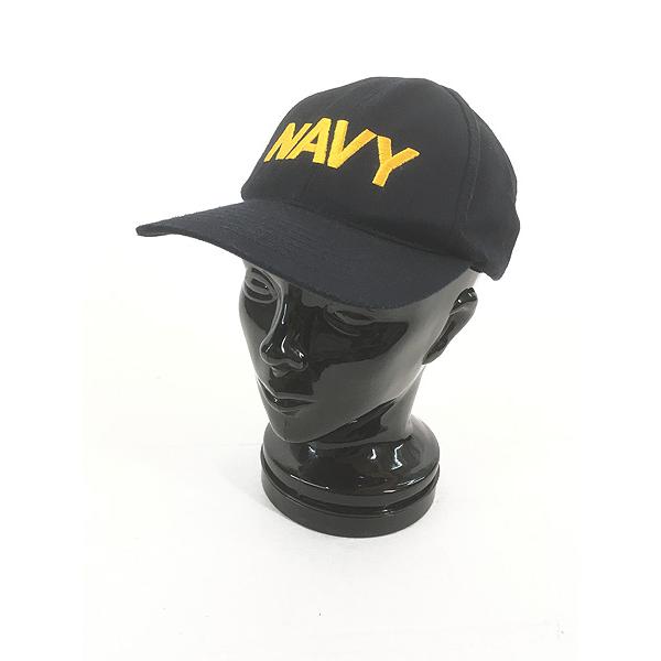 雑貨 古着 90s USA製 米軍 US NAVY 「NAVY」 刺しゅう キャップ 帽子 