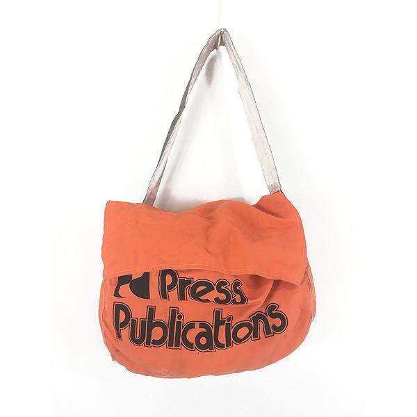 雑貨 古着 70s- 「Press Publications」 コットン キャンバス ニュースペーパー リフレクター ショルダー バッグ 雑貨 古着 70s- 「Press Publications」 コットン キャンバス ニュース