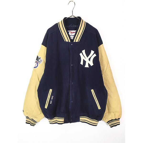 古着 90s MLB NY Yankees ヤンキース パデッド 本革 レザー 古着 90s MLB NY Yankees ヤンキース パデッド 本革 レザー