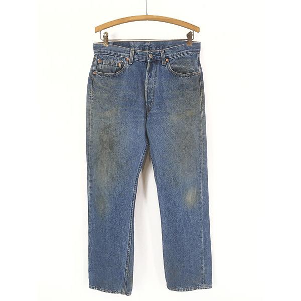 古着 80s USA製 Levi's 501-0190 ヒゲ 縦落ち ブルー デニム パンツ