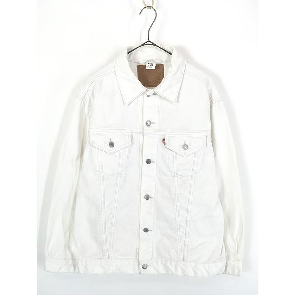 古着 90-00s Levi's 3rd タイプ 2ポケット ホワイト デニム トラッカー ジャケット Gジャン L 古着 90-00s Levi's 3rd タイプ 2ポケット ホワイト デニム トラッカー