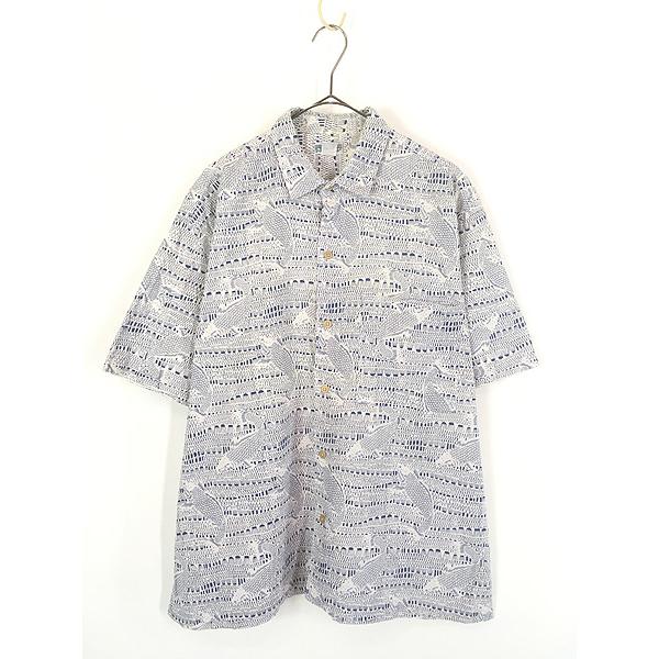 古着 91s Patagonia 白タグ 名作 鯉 コイ クラゲ 総柄 コットン 半袖