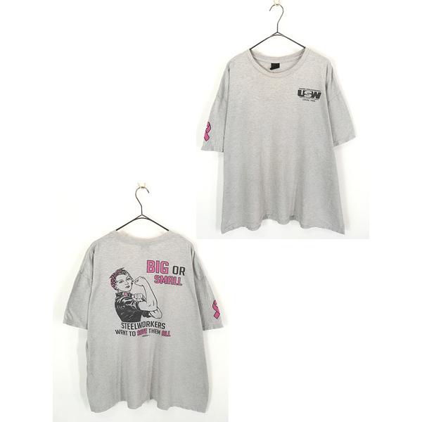 古着 90s USA製 USW United Steelworkers ピンクリボン ミリタリー