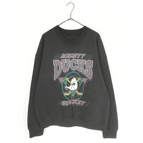 古着 90s NHL Mighty Ducks ダックス スウェット トレーナーXL位 