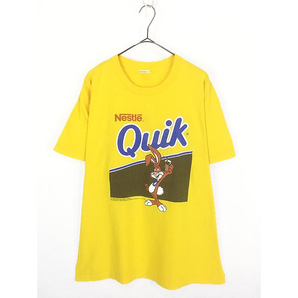 古着 90s USA製 Nestle Quik ドリンク 企業 キャラクター クイック
