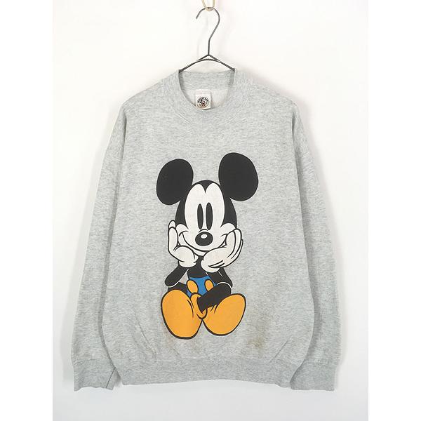 古着 90s USA製 Disney Mickey 青パン おすわり ミッキー 両面 BIG