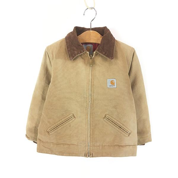 キッズ 古着 80s- Carhartt レッド キルティング ライナー ブラウン