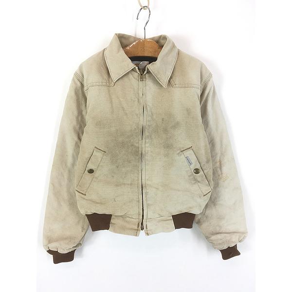キッズ 古着 90s USA製 Carhartt ウエスタン ヨーク ベージュ ダック