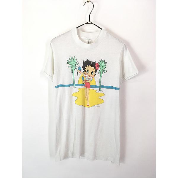 BPiI キャラ ラグ ビンテージ 古着 Betty Boop ベティ ブープ レディース 古着 90s BETTY BOOP ベティ ブープ ビーチ 両面 プリント