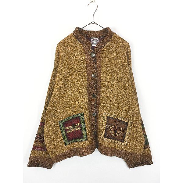 レディース 古着 90s USA製 SUGAR STREET 花 フラワー トンボ 蝶々