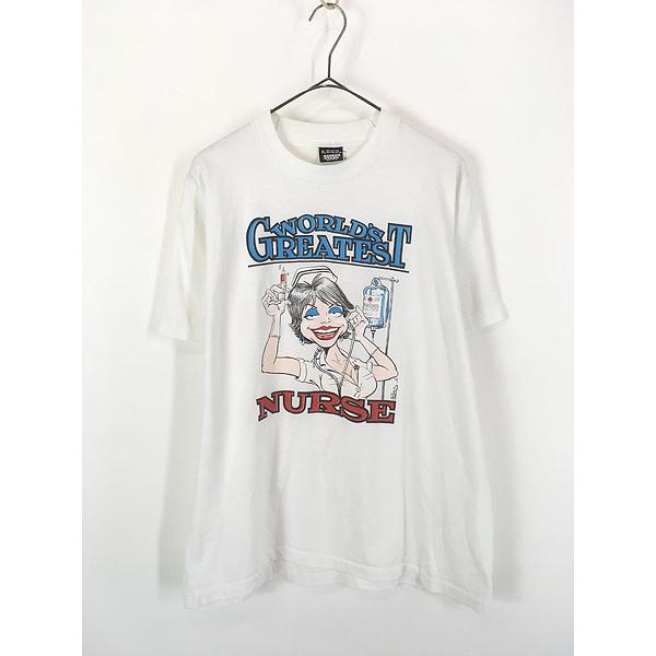 レディース 古着 90s USA製 「WORLD'S GREATEST NURSE」 看護師 ポップ