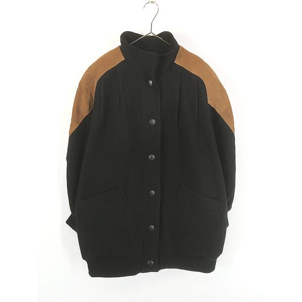 レディース 古着 MAGGIE LAWRENCE 本革 スエード レザー メルトン ウール スタジャン ジャケット 14 L位 レディース 古着 MAGGIE LAWRENCE 本革 スエード レザー メルトン