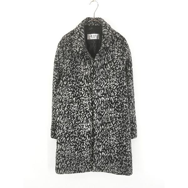 レディース 古着 SAINT LAURENT PARIS 14AW ヒョウ柄 レオパード 総柄 フランネル ウール ステンカラー コート 46 レディース 古着 SAINT LAURENT PARIS 14AW ヒョウ柄 レオパード 総柄