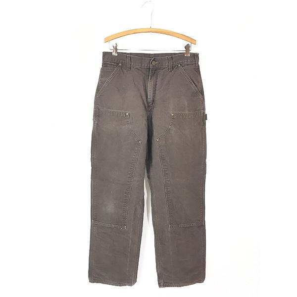 古着 10s Carhartt ダーク ブラウン ダック Wニー ペインター ワーク パンツ W33 L32 古着 古着 10s Carhartt ダーク ブラウン ダック Wニー ペインター ワーク