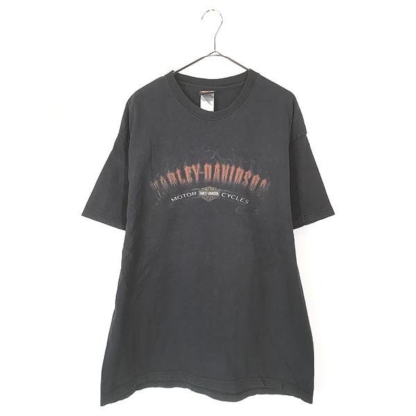 古着 00s USA製 HARLEY DAVIDSON BIG ロゴバー&シールド Tシャツ XL