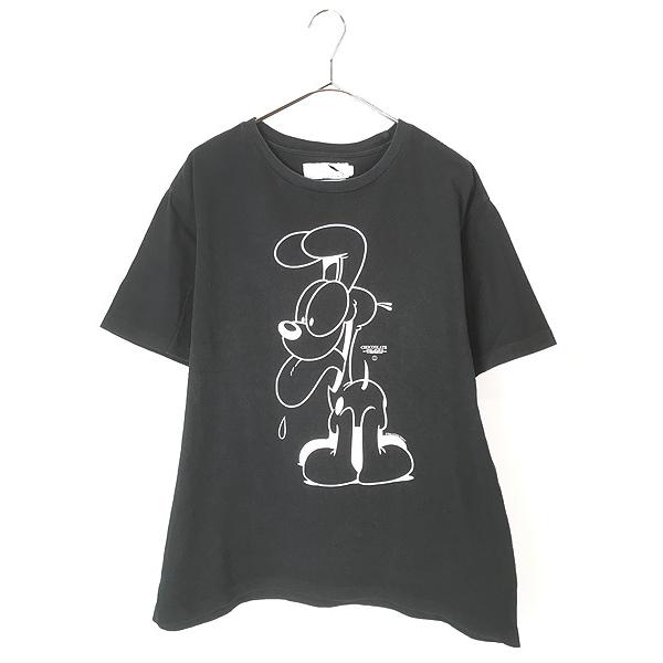 古着 90s Garfield ガーフィールド オーディー モノクロ Tシャツ XL