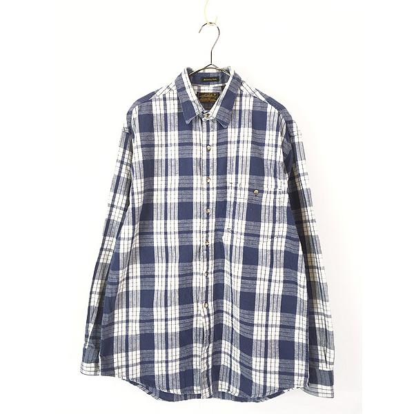古着 80s USA製 Eddie Bauer 「McKinley Cloth」 ブルー×ホワイト