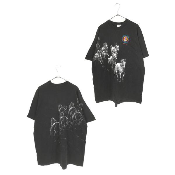 古着 90s USA製 WILDHORSE SALOON ウマ ホース アニマル アート T