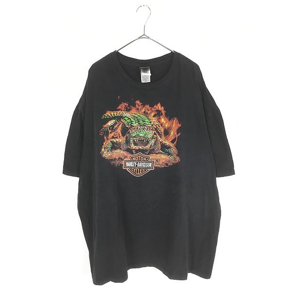 古着 10s HARLEY DAVIDSON ワニ アリゲーター ファイヤー Tシャツ 3XL 古着 古着 10s HARLEY DAVIDSON ワニ アリゲーター ファイヤー Tシャツ 3XL